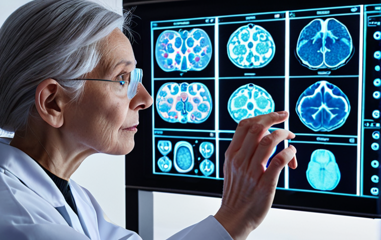 **AI-powered drug discovery:** A futuristic laboratory scene where AI algorithms analyze complex molecular structures on holographic displays, accelerating the process of identifying potential drug candidates for Alzheimer's disease. Emphasis on innovation and hope.